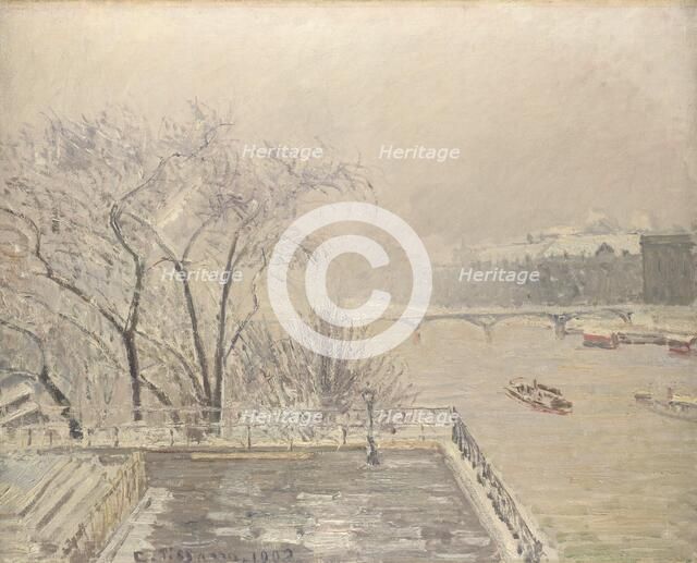 The Louvre under Snow, 1902. Artist: Pissarro, Camille (1830-1903)