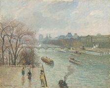 The Louvre, Afternoon, Rainy Weather, 1900. Creator: Camille Pissarro