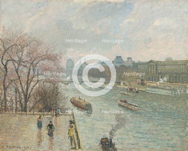 The Louvre, Afternoon, Rainy Weather, 1900. Creator: Camille Pissarro.
