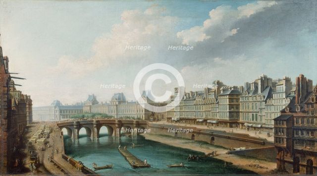 The Louvre, Pont-Neuf and the Quai des Orfevres, seen from Quai des Grands-Augustins, c1760. Creator: Nicolas Raguenet.