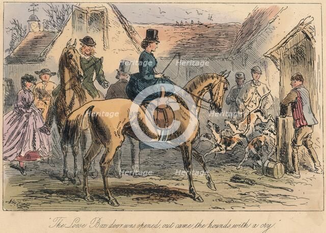 'The Love Box door was opened, out came the hounds with a cry', 1865. Artists: Robert Smith Surtees, John Leech, Hablot Knight Browne.