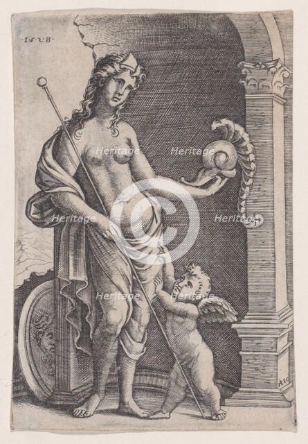 The Love of Glory, dated 1528. Creator: Agostino Veneziano.