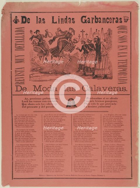 The Lovely Garbanzo-Sellers as Calaveras, 1880–1913. Creator: José Guadalupe Posada.