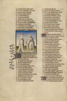 The Lover before Venus; Roman de la Rose, about 1405. Creator: Unknown