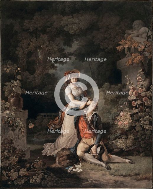 The Lover Caught Unawares', 1790s. Creator: Descourtis, Charles Melchior (1753-1820).
