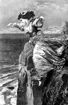 "The Lover's Leap"- drawn by Marcus Stone, 1873. Creator: Unknown