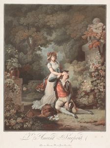 The Lover Surprised (LAmant Surpris), c. 1798. Creator: Charles-Melchior Descourtis (French, 1753-1820)