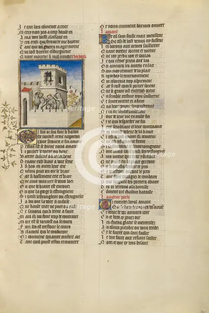The Lover Seized by the Personifications of Shame, Anxiety, and Resistance, about 1405. Creator: Unknown.