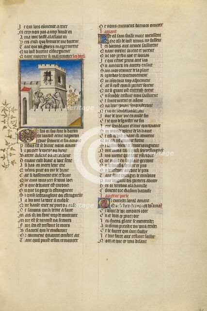 The Lover Seized by the Personifications of Shame, Anxiety, and Resistance, about 1405. Creator: Unknown.