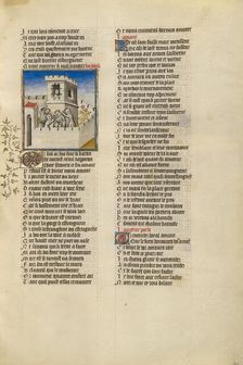 The Lover Seized by the Personifications of Shame, Anxiety, and Resistance, about 1405. Creator: Unknown