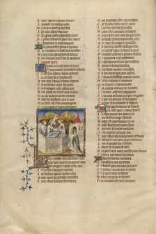 The Lover Views the Garden; Roman de la Rose, about 1405. Creator: Unknown