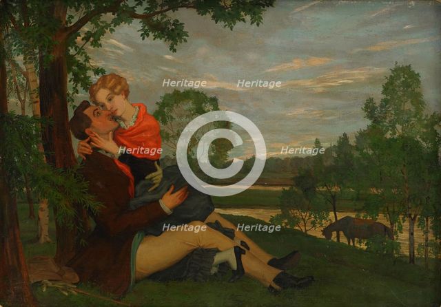 The Lovers, 1920. Artist: Somov, Konstantin Andreyevich (1869-1939)