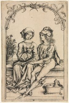 The Lovers (after the Housebook Master), c. 1490. Creator: Wenzel von Olmütz (Bohemian)