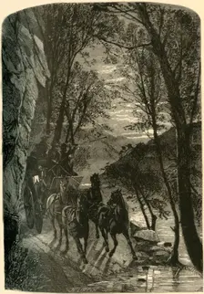 "The Lovers Leap" - Approach By Night 1872. Creator: Henry Duff Linton
