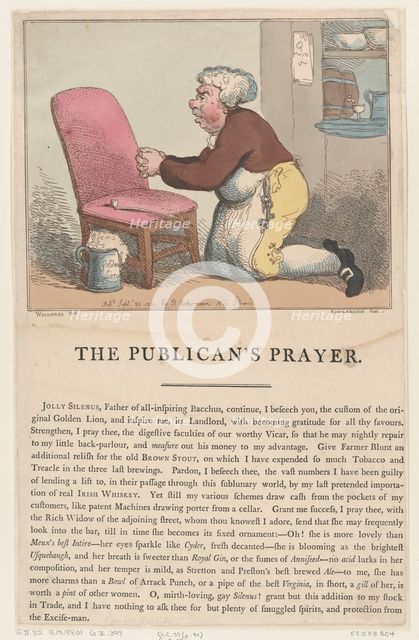 The Publican's Prayer, September 20, 1801., September 20, 1801. Creator: Thomas Rowlandson.