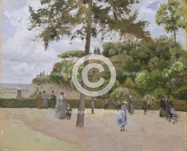 The Public Garden at Pontoise, 1874. Creator: Camille Pissarro.