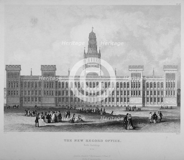 The Public Record Office, Chancery Lane, City of London, 1855. Artist: WE Albutt
