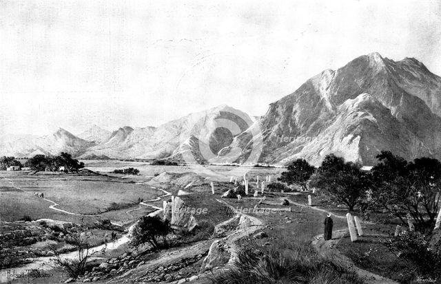 The Pudja Mountain and the Raneezai and Baneezai Country, from near Baboozai, 1895. Creator: George Meisenbach.
