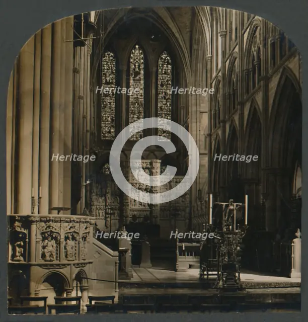 'The Pulpit and Choir of Truro Cathedral, Eng.', c1910. Creator: Unknown.