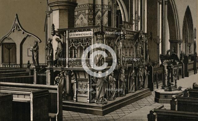 'The Pulpit, St. Nicholas Church', c1880. Creator: Unknown.