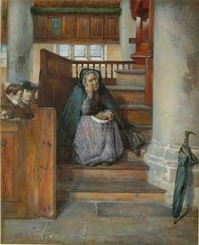 The Pulpit Stair (An Attentive Hearer of the Word), 1865. Creator: George Reid