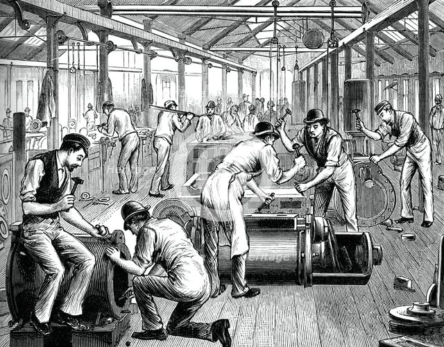 The pump shop in a Cornwall works, c1880. Artist: Unknown