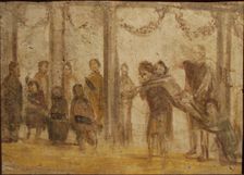 The Punishment of a Pupil. Fresco from the house of Julia Felix, 1st century. Creator: Roman-Pompeian wall painting