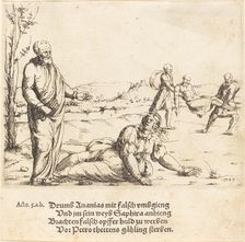 The Punishment of Ananias and Sapphira, 1549. Creator: Augustin Hirschvogel