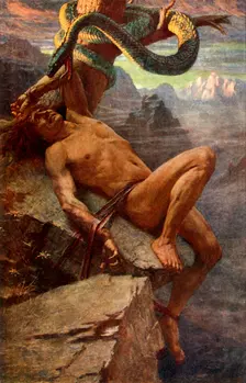 The Punishment of Loke 1912. Creator: James Doyle Penrose