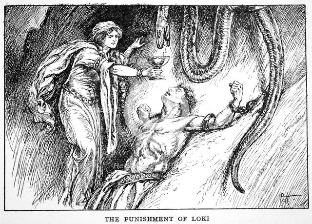 'The Punishment of Loki', 1925.  Creator: Unknown.