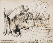 The Punishment of the Naughty Children (Max & Moritz), c. 1875. Creator: Busch, Wilhelm (1832-1908)