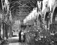 The Punjaub Exhibition of Arts and Industry at Lahore: interior of the building, 1864. Creator: Unknown