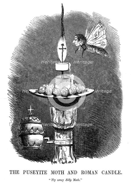 'The Puseyite Moth and the Roman Candle', 1850. Artist: Unknown