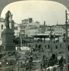 The Pushkin Monument in the Strastnaya Plochad, Moskva (Moscow), U.S.S.R. (Russia) c1930s. Creator: Unknown