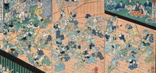 The Pupils of Uji Joetsu Practicing Fencing, 19th century. Creator: Tsukioka Yoshitoshi