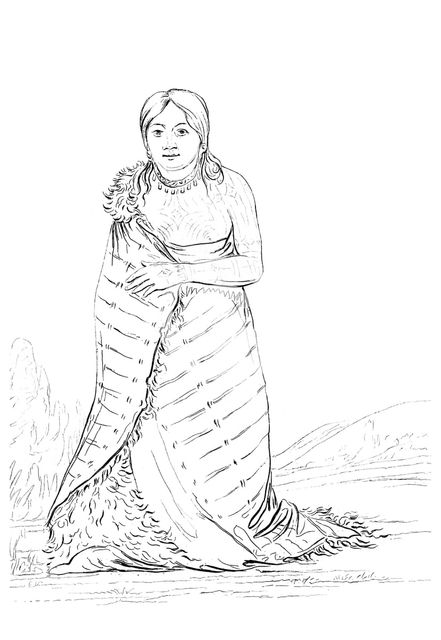 'The Pure Fountain', wife of the chief of the Ponca tribe, 1841.Artist: Myers and Co