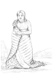 The Pure Fountain wife of the chief of the Ponca tribe, 1841.Artist: Myers and Co
