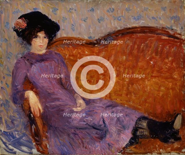 The Purple Dress, 1908-1910. Creator: William James Glackens.