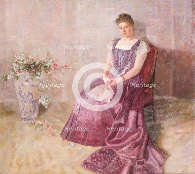 The purple state dress. Mrs. von Birkenreuth, 1891. Creator: Karl Mediz.