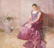 The purple state dress. Mrs. von Birkenreuth, 1891. Creator: Karl Mediz