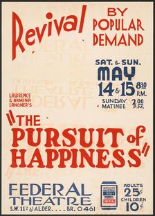 The Pursuit of Happiness, Denver, 1937. Creator: Unknown