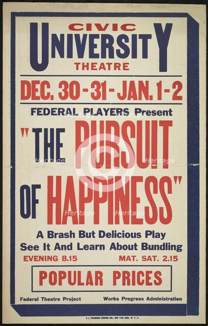 The Pursuit of Happiness, Syracuse, NY, 1936. Creator: Unknown.