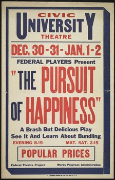 The Pursuit of Happiness, Syracuse, NY, 1936. Creator: Unknown