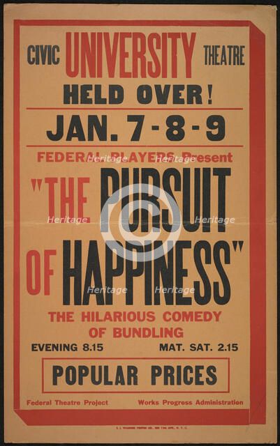 The Pursuit of Happiness, Syracuse, NY, 1936. Creator: Unknown.