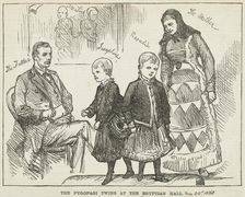 The Pyopagi Twins shown at Egyptian Hall, 1880. Creator: Unknown