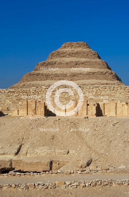 The Pyramid of Djoser (Zoser) or step pyramid, Saqqara necropolis, Egypt, Old Kingdom (2015). Creator: Unknown.