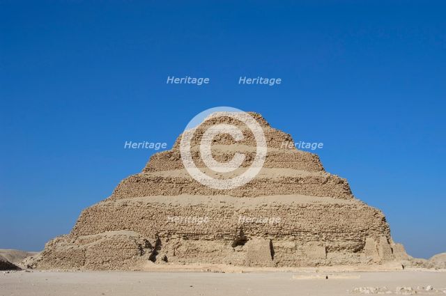 The Pyramid of Djoser (Zoser) or step pyramid, Saqqara necropolis, Egypt, Old Kingdom (2015). Creator: Unknown.