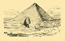 The Pyramid Tomb of King Khufu and the Great Sphinx at Gizeh, Egypt c1930. Creator: Unknown