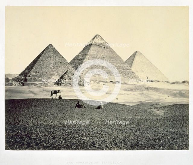 'The Pyramids of El-Geezeh from the South West', Egypt, 1858. Artist: Francis Frith