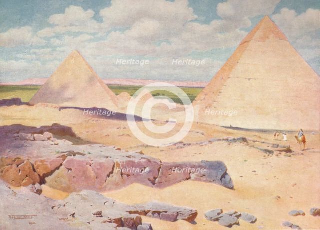 'The Pyramids of Gizeh from the Desert', c1880, (1904). Artist: Robert George Talbot Kelly.